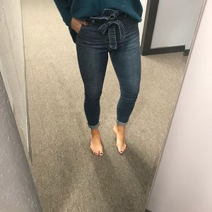 Paper Bag Waist Skinny Jeans